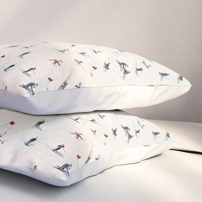 Les Skieurs Pillow Sham Gallery Image 3