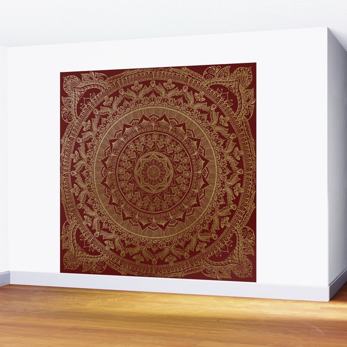 Mandala Royal - Red and Gold Wall Mural Gallery Image 2