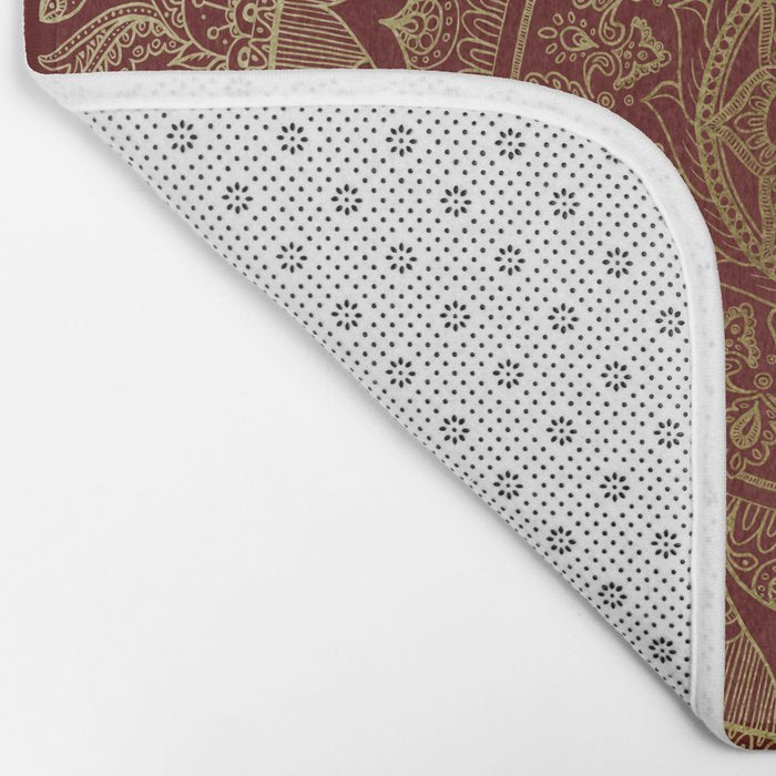 Mandala Royal - Red and Gold Bath Mat Gallery Image 2
