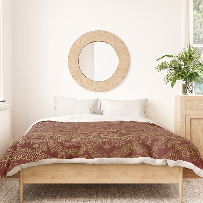 Mandala Royal - Red and Gold Duvet Cover Gallery Image 3