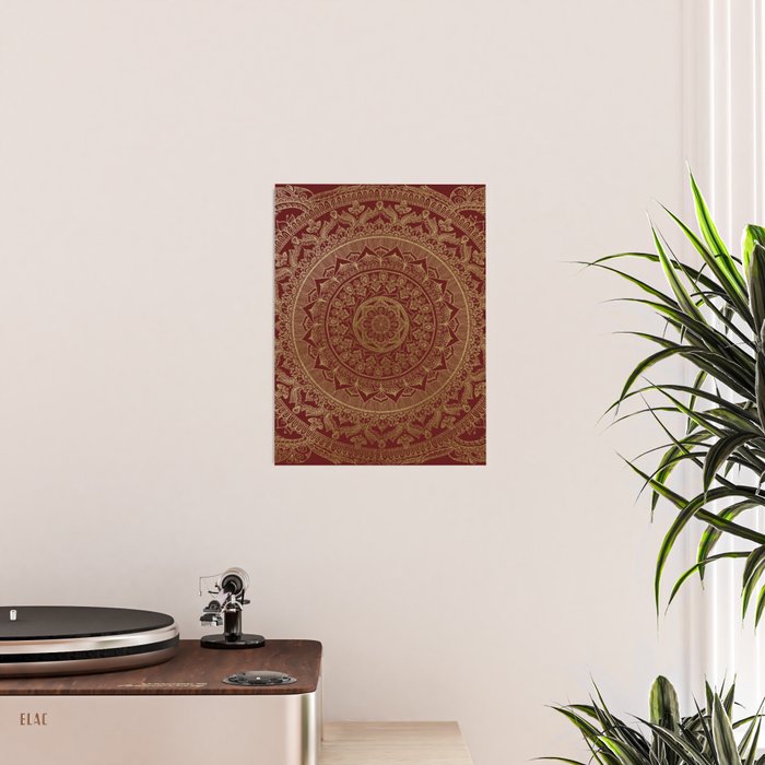 Mandala Royal - Red and Gold Poster Gallery Image 2
