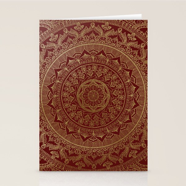 Mandala Royal - Red and Gold Stationery Card Gallery Image 1