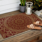 Mandala Royal - Red and Gold Outdoor Rug Gallery Image 2