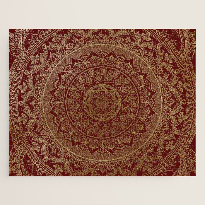 Mandala Royal - Red and Gold Jigsaw Puzzle Gallery Image 1