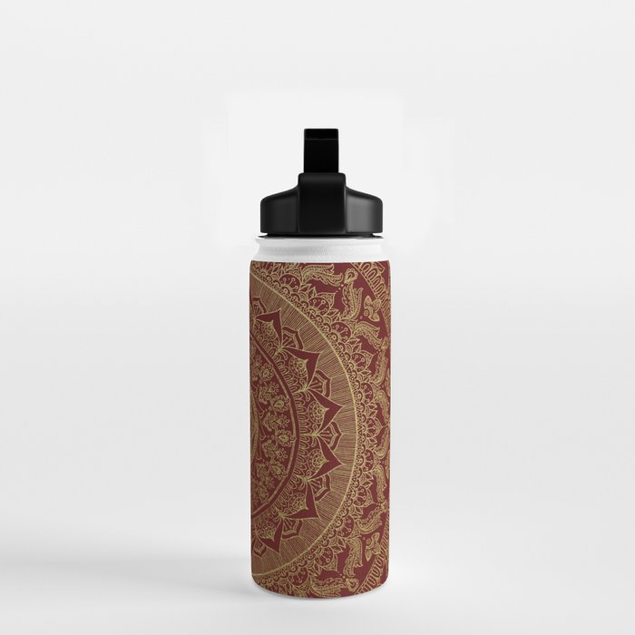 Mandala Royal - Red and Gold Water Bottle Gallery Image 2