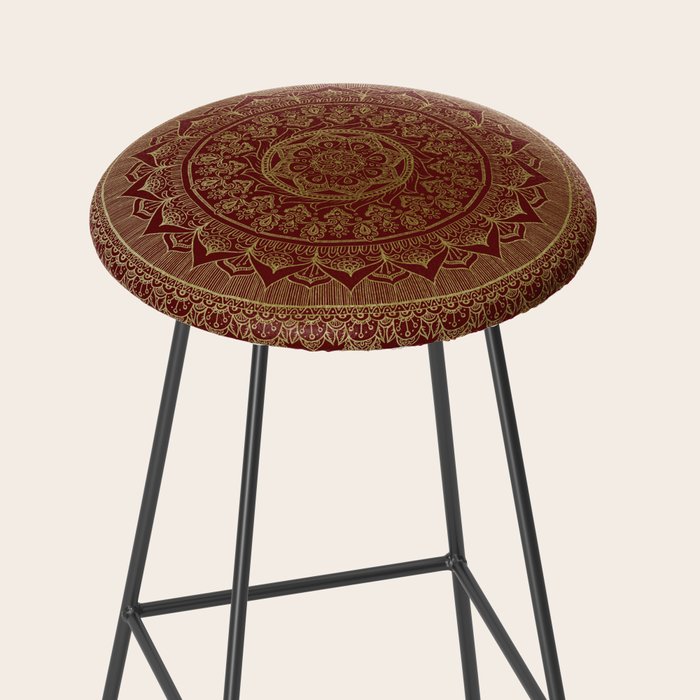 Mandala Royal - Red and Gold Stool Gallery Image 2