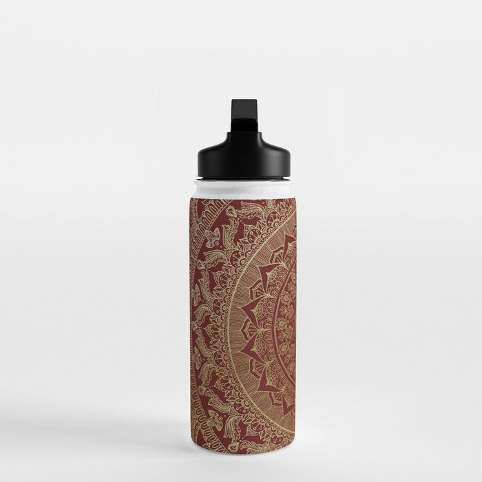 Mandala Royal - Red and Gold Water Bottle Gallery Image 3