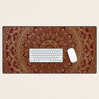 Mandala Royal - Red and Gold Desk Mat Gallery Image 1
