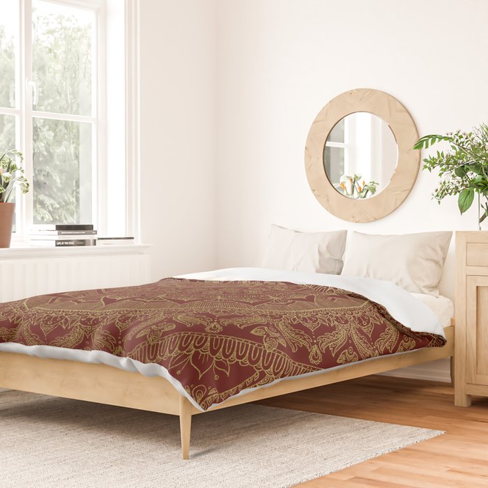 Mandala Royal - Red and Gold Duvet Cover Gallery Image 2