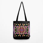 The Butterfly Effect Series - 01, Paint Blot Mirror Colorful, Symmetrical Graphic, Eclectic Mandala  Tote Bag Gallery Image 2
