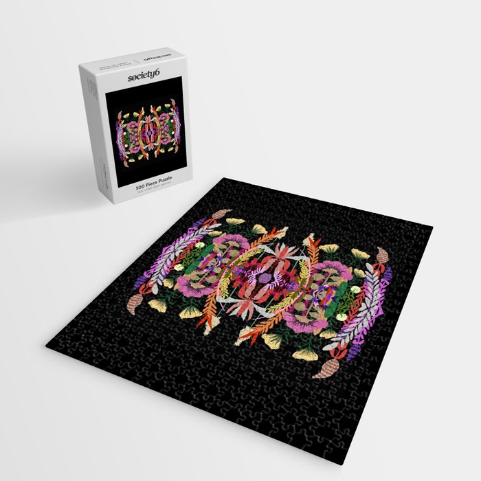 The Butterfly Effect Series - 01, Paint Blot Mirror Colorful, Symmetrical Graphic, Eclectic Mandala  Jigsaw Puzzle Gallery Image 2