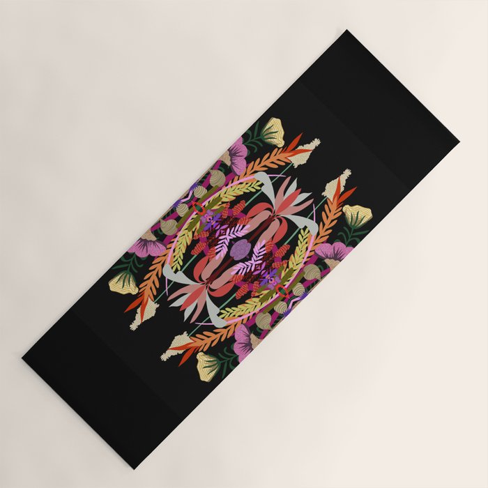 The Butterfly Effect Series - 01, Paint Blot Mirror Colorful, Symmetrical Graphic, Eclectic Mandala  Yoga Mat Gallery Image 1