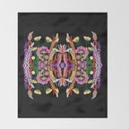 The Butterfly Effect Series - 01, Paint Blot Mirror Colorful, Symmetrical Graphic, Eclectic Mandala  Throw Blanket Gallery Image 2