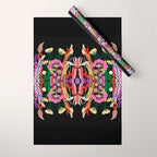 The Butterfly Effect Series - 01, Paint Blot Mirror Colorful, Symmetrical Graphic, Eclectic Mandala  Wrapping Paper Gallery Image 1