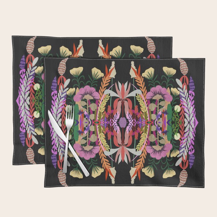 The Butterfly Effect Series - 01, Paint Blot Mirror Colorful, Symmetrical Graphic, Eclectic Mandala  Placemat Gallery Image 1