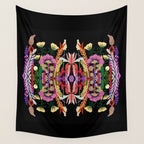 The Butterfly Effect Series - 01, Paint Blot Mirror Colorful, Symmetrical Graphic, Eclectic Mandala  Wall Tapestry Gallery Image 4