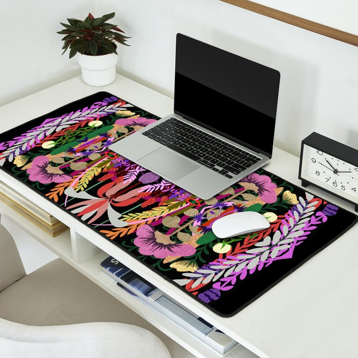 The Butterfly Effect Series - 01, Paint Blot Mirror Colorful, Symmetrical Graphic, Eclectic Mandala  Desk Mat Gallery Image 2