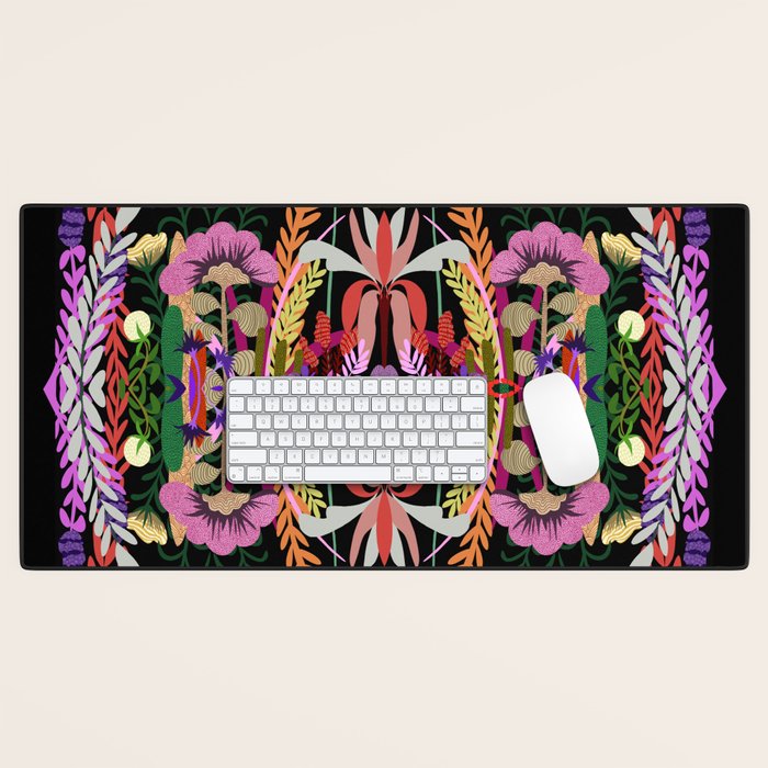 The Butterfly Effect Series - 01, Paint Blot Mirror Colorful, Symmetrical Graphic, Eclectic Mandala  Desk Mat Gallery Image 1