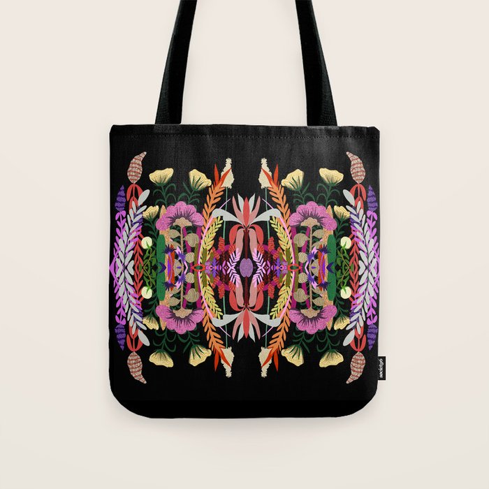 The Butterfly Effect Series - 01, Paint Blot Mirror Colorful, Symmetrical Graphic, Eclectic Mandala  Tote Bag Gallery Image 1