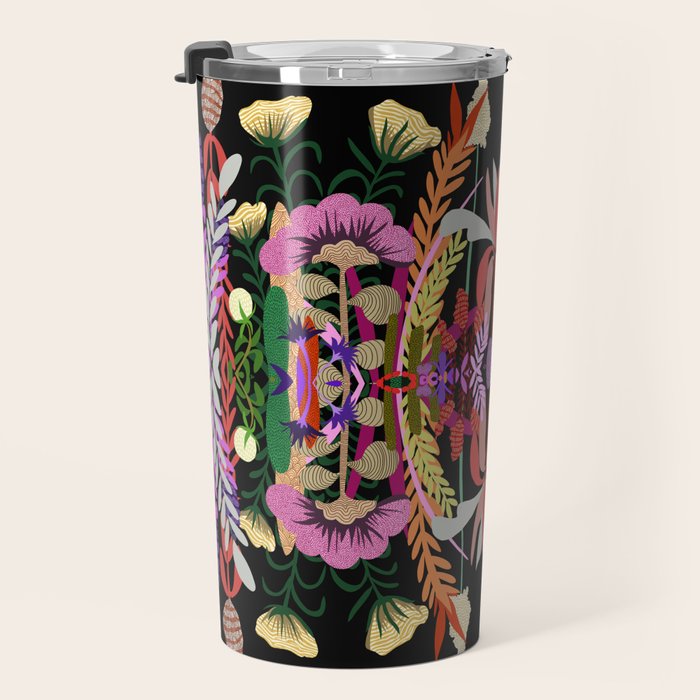 The Butterfly Effect Series - 01, Paint Blot Mirror Colorful, Symmetrical Graphic, Eclectic Mandala  Travel Mug Gallery Image 3
