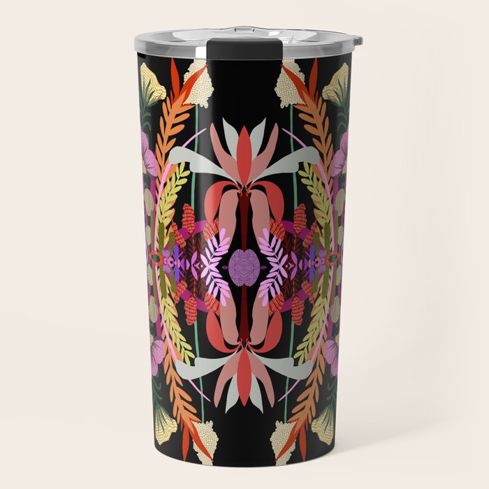 The Butterfly Effect Series - 01, Paint Blot Mirror Colorful, Symmetrical Graphic, Eclectic Mandala  Travel Mug Gallery Image 1