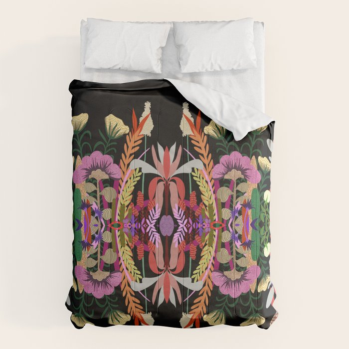 The Butterfly Effect Series - 01, Paint Blot Mirror Colorful, Symmetrical Graphic, Eclectic Mandala  Comforter Gallery Image 6