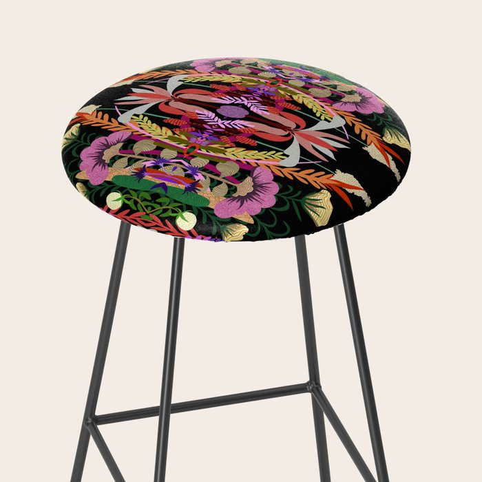 The Butterfly Effect Series - 01, Paint Blot Mirror Colorful, Symmetrical Graphic, Eclectic Mandala  Stool Gallery Image 2
