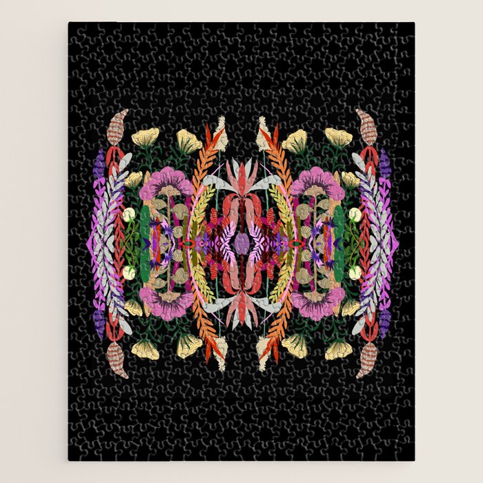 The Butterfly Effect Series - 01, Paint Blot Mirror Colorful, Symmetrical Graphic, Eclectic Mandala  Jigsaw Puzzle Gallery Image 1