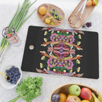 The Butterfly Effect Series - 01, Paint Blot Mirror Colorful, Symmetrical Graphic, Eclectic Mandala  Cutting Board Gallery Image 2