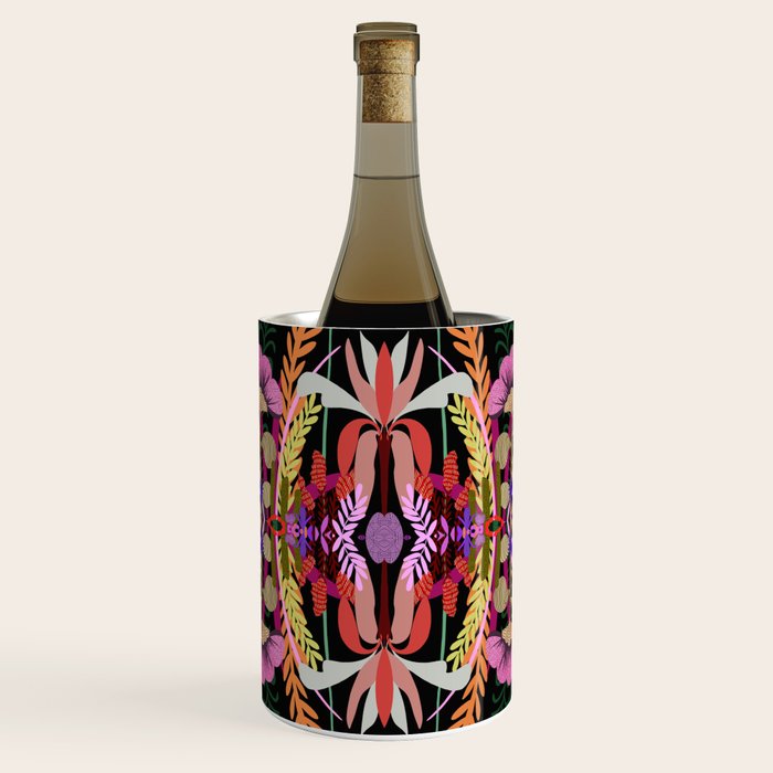 The Butterfly Effect Series - 01, Paint Blot Mirror Colorful, Symmetrical Graphic, Eclectic Mandala  Wine Chiller Gallery Image 1