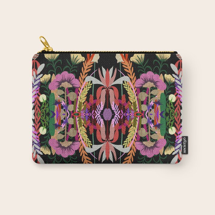 The Butterfly Effect Series - 01, Paint Blot Mirror Colorful, Symmetrical Graphic, Eclectic Mandala  Carry All Pouch Gallery Image 1
