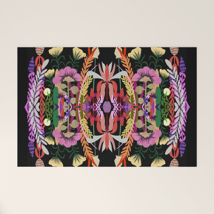 The Butterfly Effect Series - 01, Paint Blot Mirror Colorful, Symmetrical Graphic, Eclectic Mandala  Welcome Mat Gallery Image 1