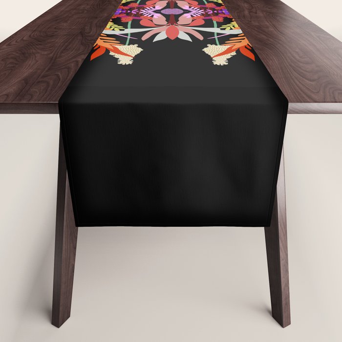 The Butterfly Effect Series - 01, Paint Blot Mirror Colorful, Symmetrical Graphic, Eclectic Mandala  Table Runner Gallery Image 1
