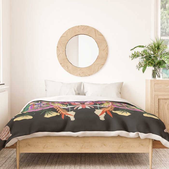 The Butterfly Effect Series - 01, Paint Blot Mirror Colorful, Symmetrical Graphic, Eclectic Mandala  Duvet Cover Gallery Image 3