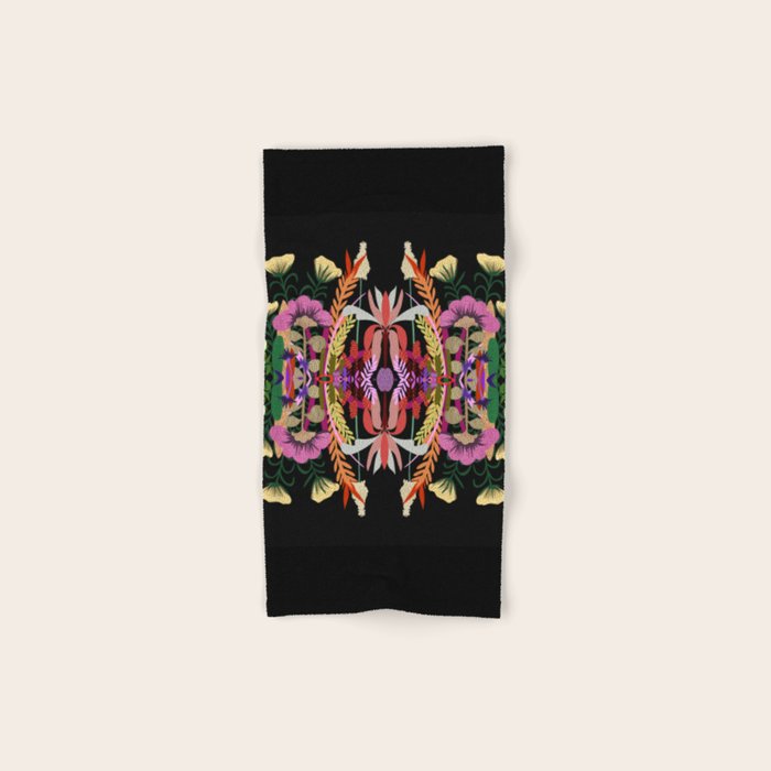The Butterfly Effect Series - 01, Paint Blot Mirror Colorful, Symmetrical Graphic, Eclectic Mandala  Bath Towel Gallery Image 1