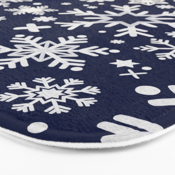 Snowflake Collection - Navy Bath Mat Gallery Image 3