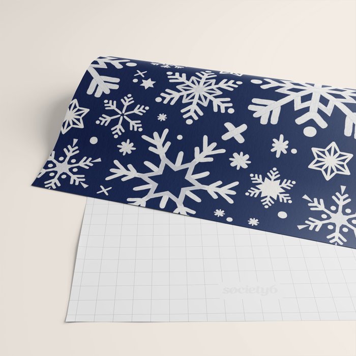 Snowflake Collection - Navy Wrapping Paper Gallery Image 2