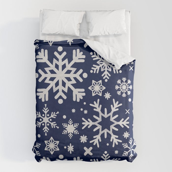 Snowflake Collection - Navy Duvet Cover Gallery Image 6