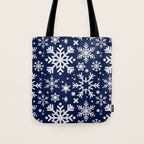 Snowflake Collection - Navy Tote Bag Gallery Image 1