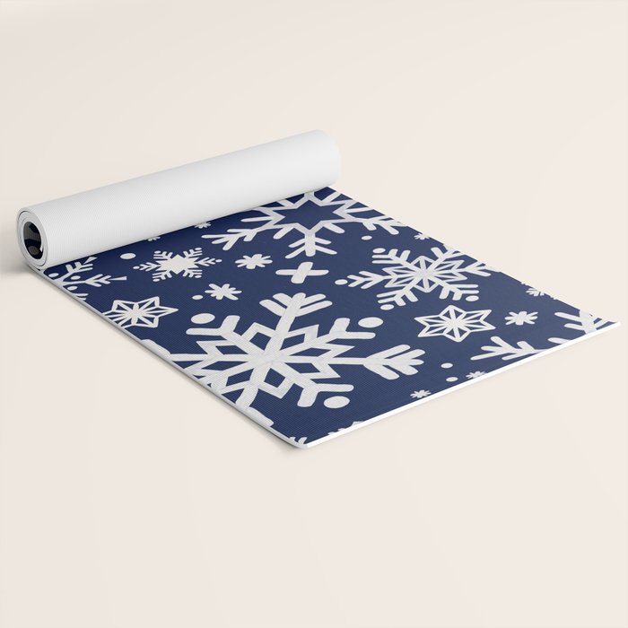 Snowflake Collection - Navy Yoga Mat Gallery Image 2