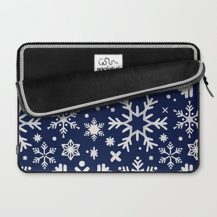 Snowflake Collection - Navy Laptop Sleeve Gallery Image 2