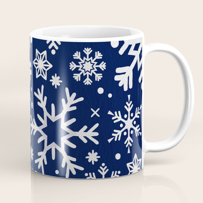 Snowflake Collection - Navy Coffee Mug Gallery Image 1