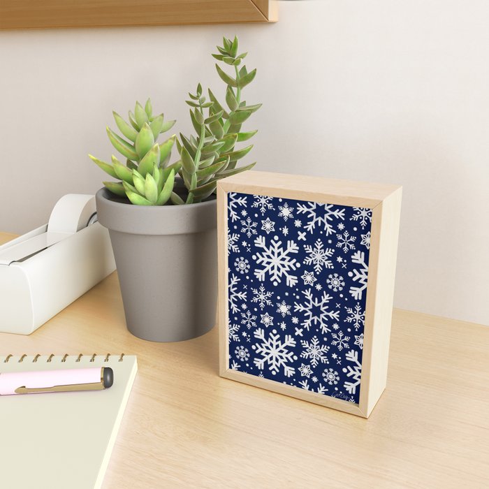 Snowflake Collection - Navy Mini Art Print Gallery Image 2