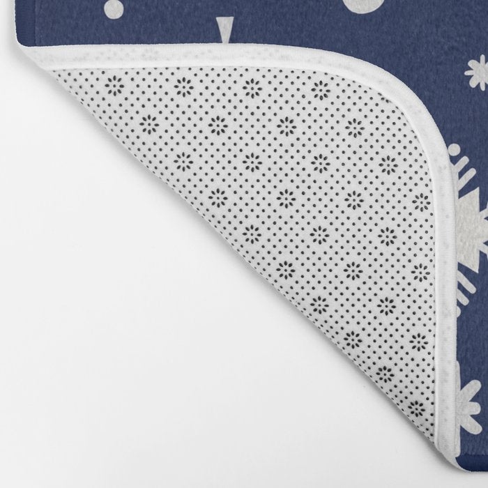 Snowflake Collection - Navy Bath Mat Gallery Image 2