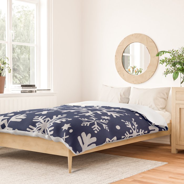 Snowflake Collection - Navy Duvet Cover Gallery Image 2