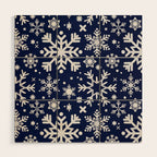 Snowflake Collection - Navy Wood Wall Art Gallery Image 1