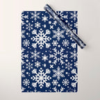 Snowflake Collection - Navy Wrapping Paper Gallery Image 1