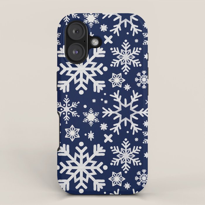Snowflake Collection - Navy iPhone Case Gallery Image 1