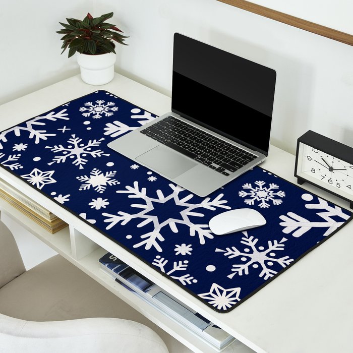 Snowflake Collection - Navy Desk Mat Gallery Image 2