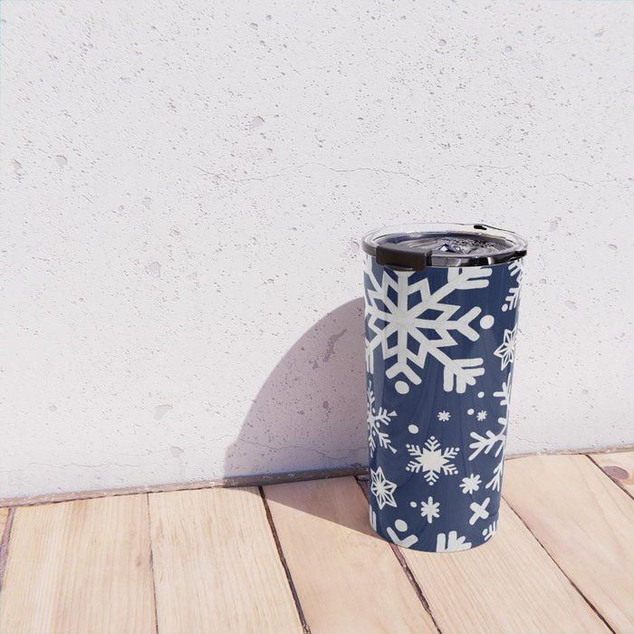 Snowflake Collection - Navy Travel Mug Gallery Image 4
